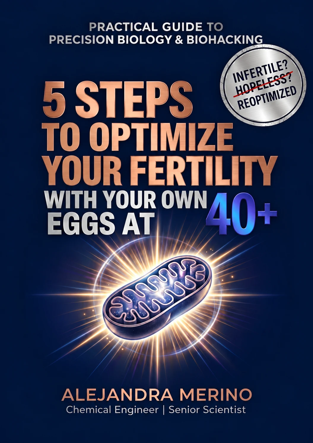 Original English cover of 5 Steps to Optimize Your Fertility with Your Own Eggs at 40+ by Alejandra Merino